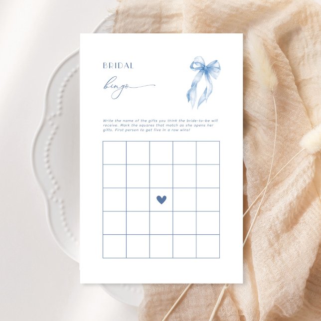 Bridal Bingo Blue Bow Bridal Shower Game (Creator Uploaded)