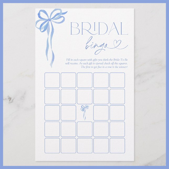 Bridal Bingo Blue Bow Bridal Shower Game (Creator Uploaded)