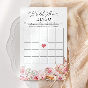 Bridal Bingo Blush Pink Floral Tea Shower Game