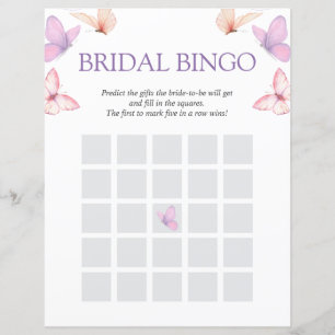 Bridal Bingo Butterflies Bridal Shower Game