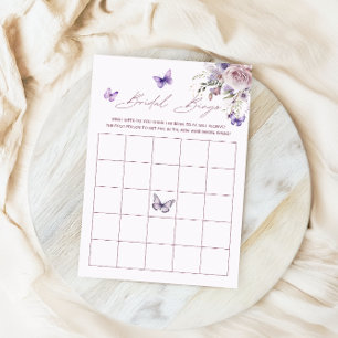 Bridal Bingo Butterfly Purple Bridal Shower Game Invitation