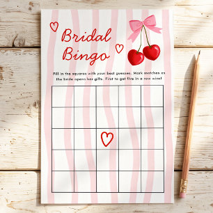 Bridal Bingo Cherry on Top Bow Bridal Shower Game
