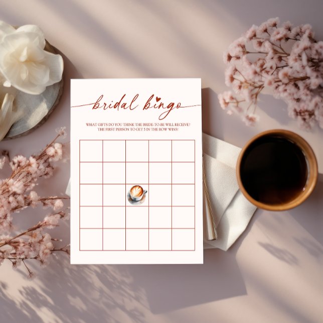 Bridal Bingo Coffee Bridal Shower Game Card (Creator Uploaded)