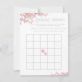 Bridal Bingo for Cherry Blossom Bridal Shower Holiday Card