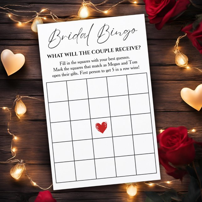 Bridal Bingo Game Card For Couple's Shower (Bridal Bingo Game Card For Couple's Shower)