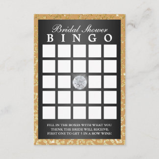 Bridal Bingo Gold Leopard Print Modern Bingo Invitation