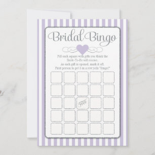 Bridal Bingo Lavender Grey Bridal Shower Game Invitation