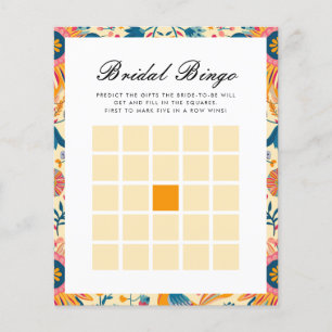 Bridal Bingo Mexican Floral Bridal Shower Game