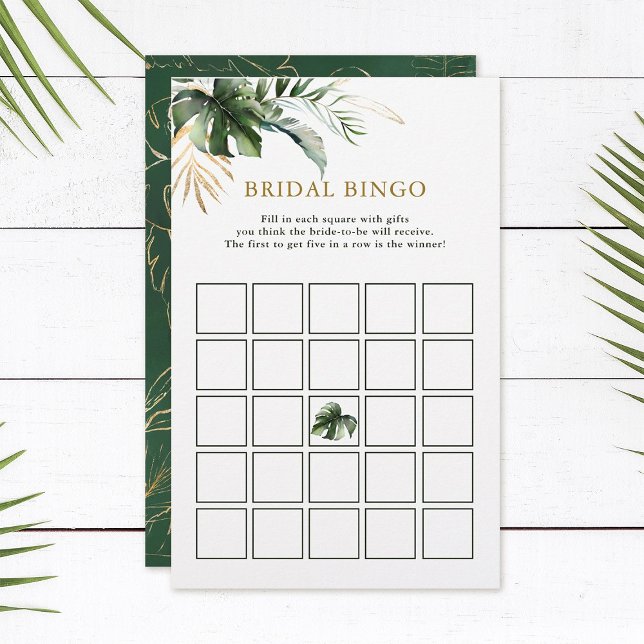 Bridal Bingo Tropical Foliage Bridal Shower Game (Creator Uploaded)