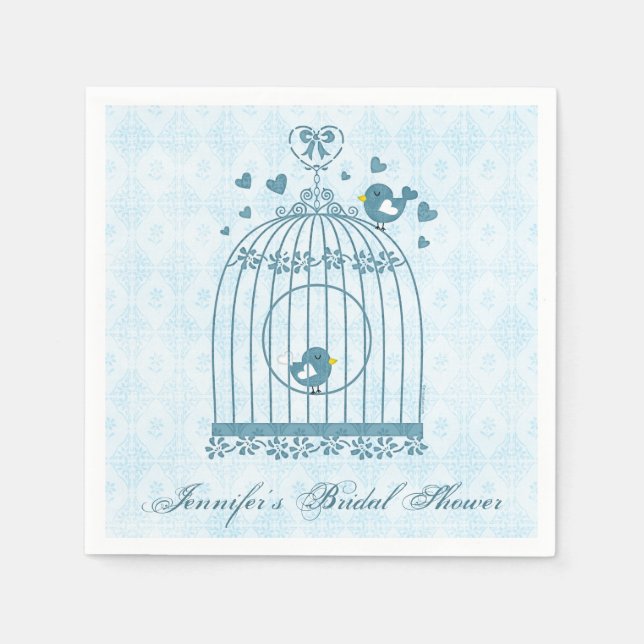 Bridal Bird Cage Napkin (Front)
