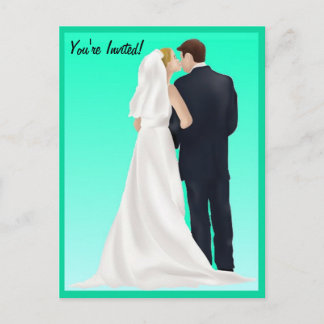 BRIDAL BLISS - Turquoise Invitation Postcard