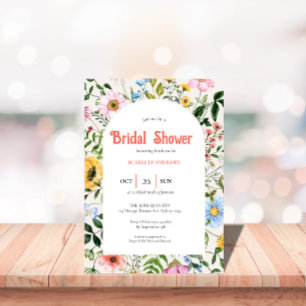 bridal boho vintage shower invitation