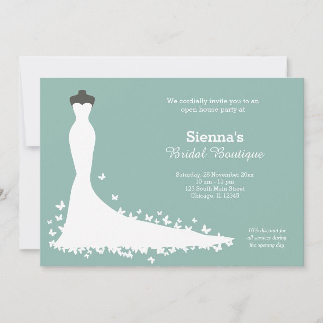 Bridal Boutique - Choose your background colour Invitation (Front)