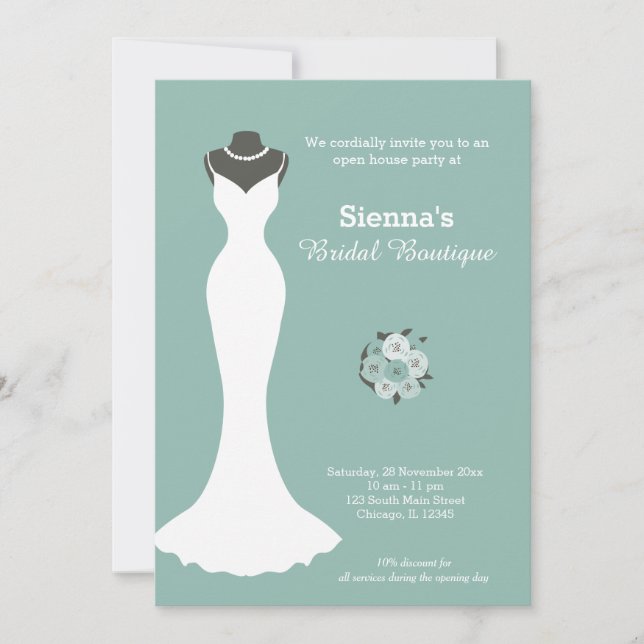 Bridal Boutique - Choose your background colour Invitation (Front)