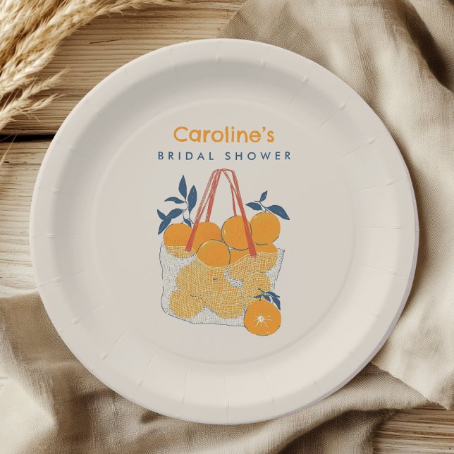 Bridal Branch & Lunch Watercolor Orange Juice Paper Plate (Creator Uploaded)