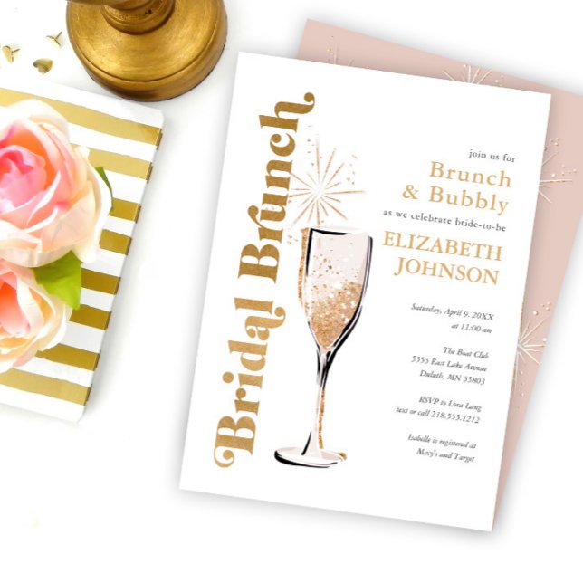 Bridal Brunch and Bubbly Bridal Shower Invitation (Creator Uploaded)
