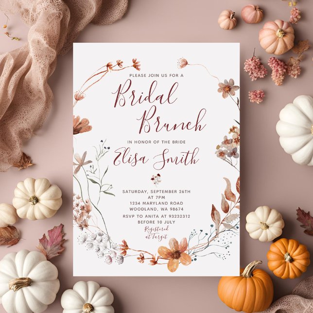 Bridal Brunch Autumn Bridal Shower Boho Wildflower Invitation (Creator Uploaded)