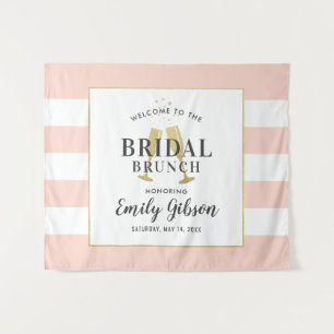 Bridal Brunch Blush Pink Champagne Toast Welcome Tapestry