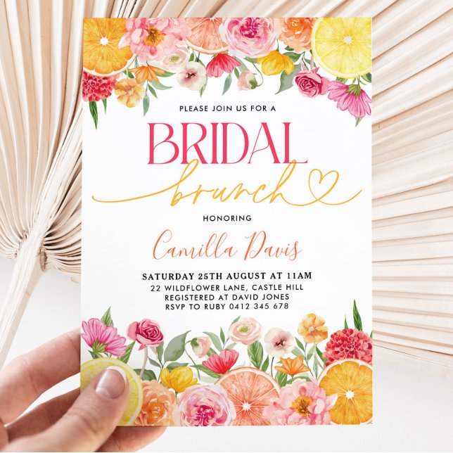 Bridal Brunch Bright Citrus Lemon Bridal Shower Invitation (Creator Uploaded)