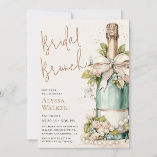 Bridal Brunch Champagne Bottle Invitation