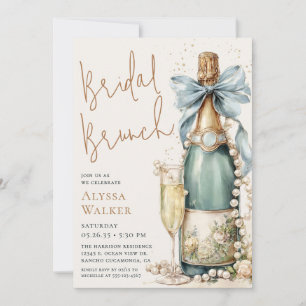 Bridal Brunch Champagne Bottle Invitation