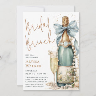 Bridal Brunch Champagne Bottle Invitation