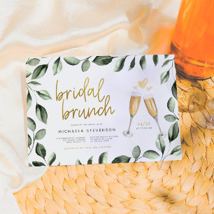 Bridal Brunch Champagne & Eucalyptus Bridal Shower Invitation
