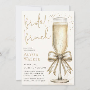 Bridal Brunch Champagne Glass Invitation