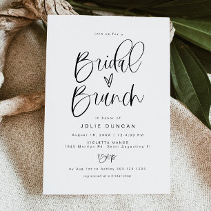 Bridal Brunch Invitation, Whimsical Typography Invitation