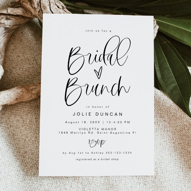 Bridal Brunch Invitation, Whimsical Typography Invitation (Creator Uploaded)