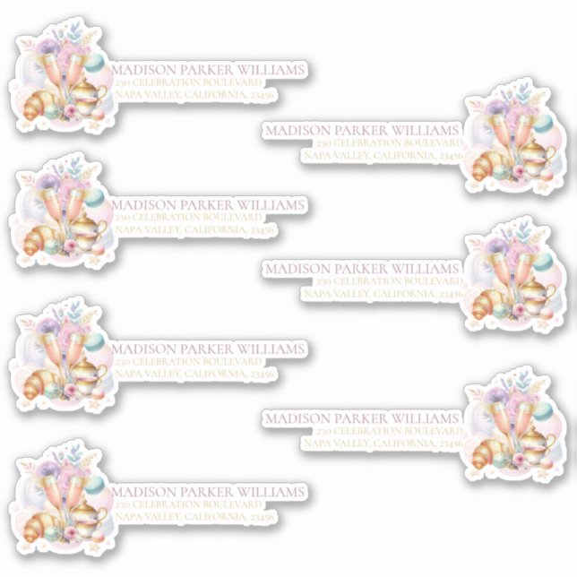 Bridal Brunch Pastel Pink Gold Custom Address (Front)