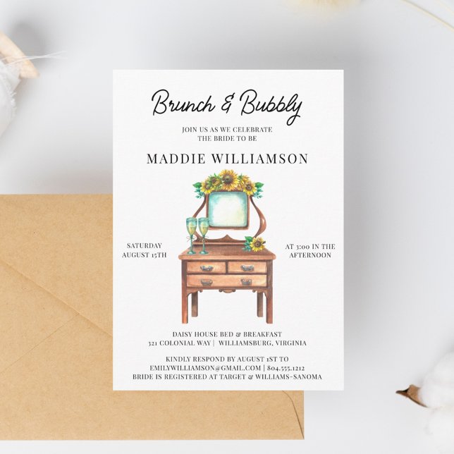 Bridal Brunch Rustic Sunflower Shower Invitation  Postcard (Creator Uploaded)
