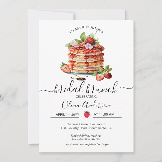 Bridal Brunch Shower pancake Invitation (Front)