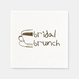 Bridal Brunch Whimsical Coffee Mug Drawing Wedding Napkin