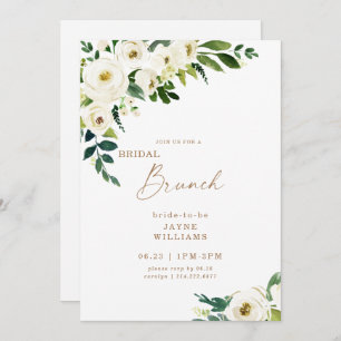 Bridal Brunch White Floral Invitation