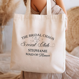 Bridal Chaos Social Club,Personalized Boho Bridal  Tote Bag