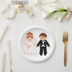 Bridal Couple Paper Plates