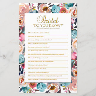 Bridal Do You Know Shower Game, Bridal Shower Game