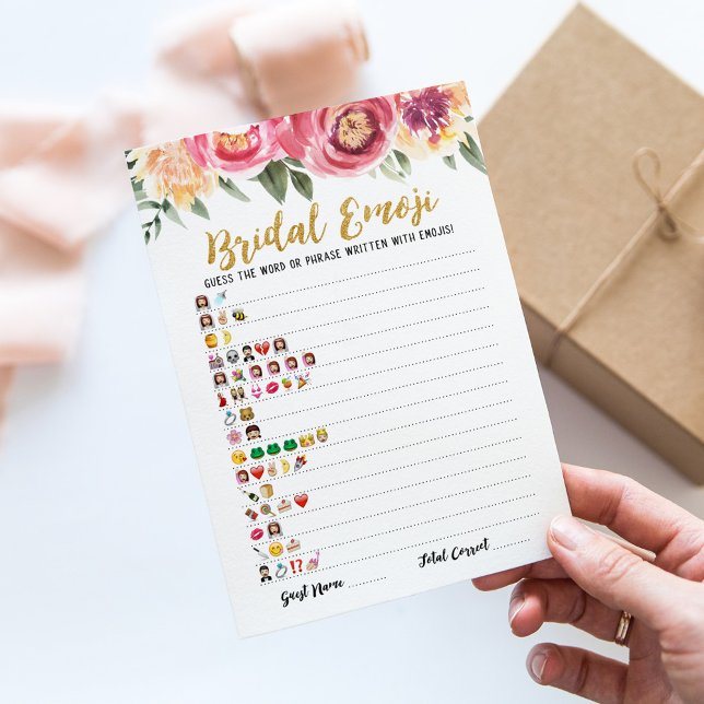 Bridal emoji game with Answers Bridal shower Card (Creator Uploaded)