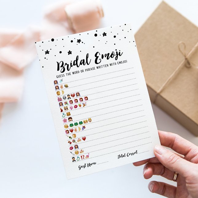 Bridal emoji game with Answers Bridal shower Card (Creator Uploaded)