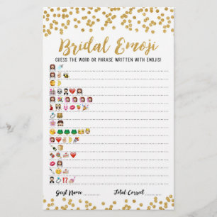 Bridal emoji game with Answers Bridal shower game