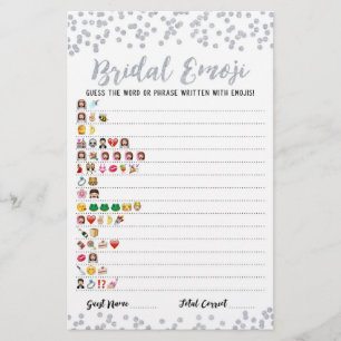 Bridal emoji game with Answers Bridal shower game