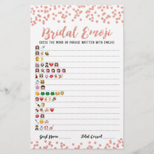 Bridal emoji game with Answers Bridal shower game