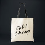 Bridal Entourage Script | Bachelorette Tote<br><div class="desc">This stylish tote is perfect for bachelorette parties and as bridesmaid gifts. Says "bridal entourage" in modern calligraphy script.</div>