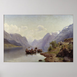 Bridal Escort on the Hardanger Fiord, 1865 Poster