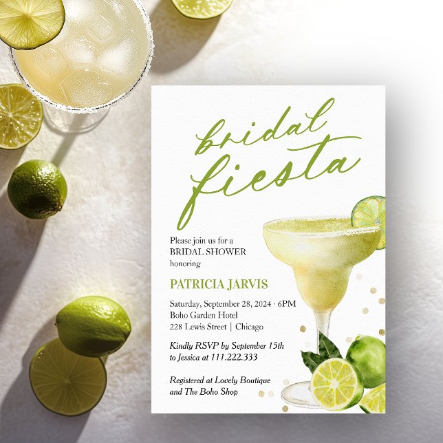 Bridal Fiesta Margarita Cocktail Bridal Shower  Invitation (Creator Uploaded)