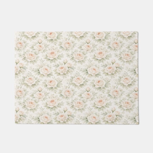 Bridal Floral Pattern Doormat (Front)
