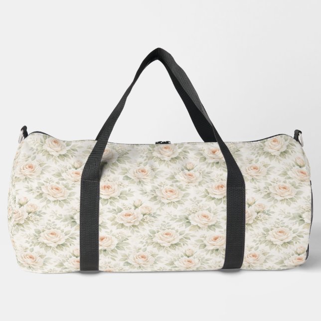 Bridal Floral Pattern Duffle Bag (Front)