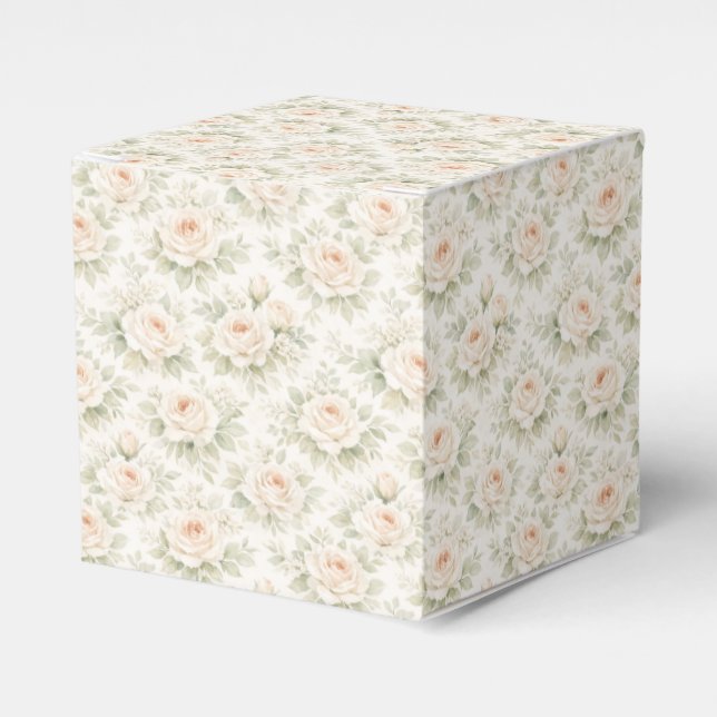 Bridal Floral Pattern Favour Box (Front Side)