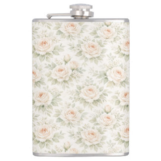 Bridal Floral Pattern Hip Flask